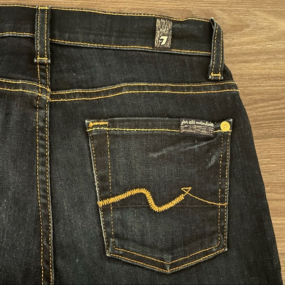 7 For All Mankind Slim Illusion Mid Rise Roxanne Skinny Jeans Classic Dark - Picture 9 of 14